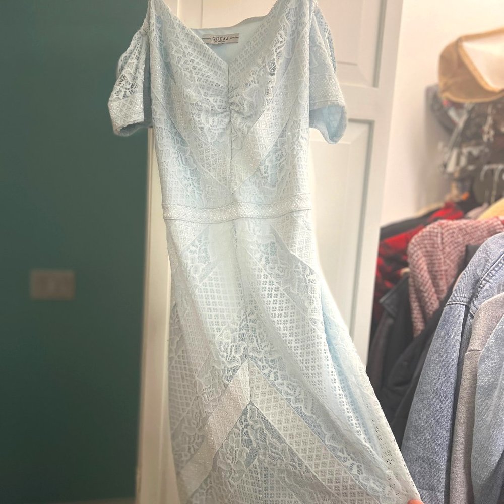 Guess Light Blue Bodycon Dress